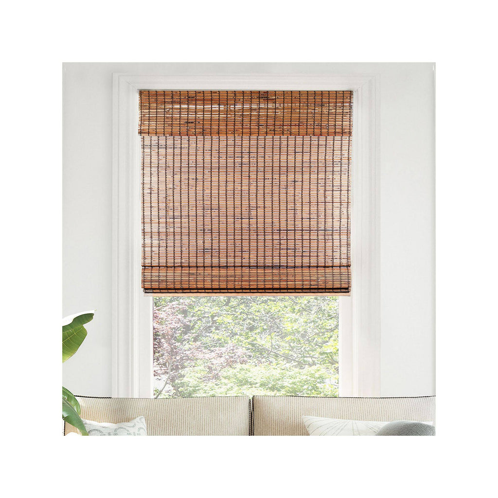 Cordless Bamboo Roman Shades, 29 inch x 64 inch, Brown T90131