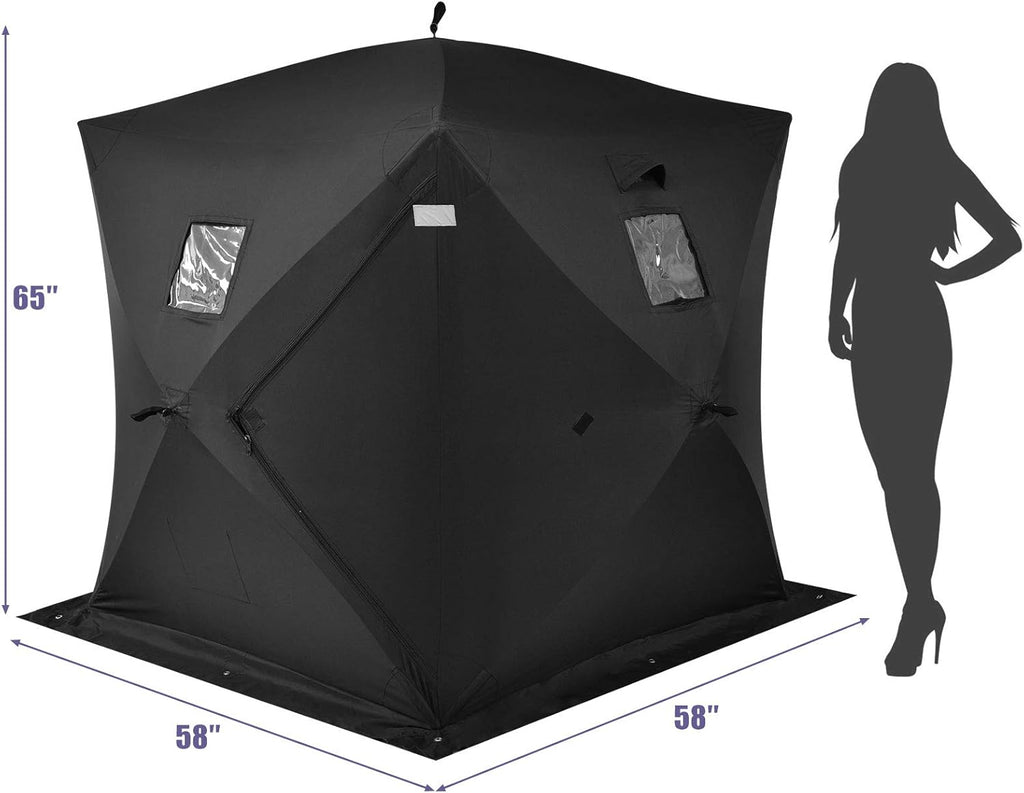 Pop-up Waterproof 2-Person Ice Fishing Tent with Carry Bag F4607