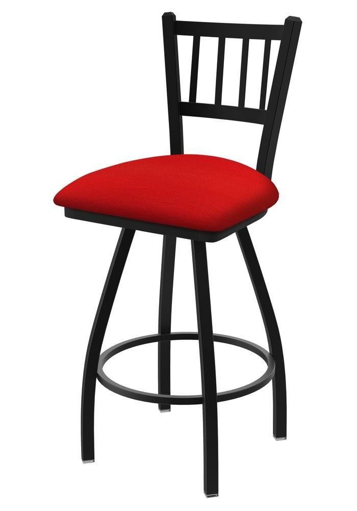 25x22 Swivel Counter Stool with Black Wrinkle Finish and Canter Red Seat O306