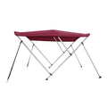 Burgundy 3 Bow Bimini Top Boat Cover 46" High 79"-84" Wide 6' L with Rear Poles J80014