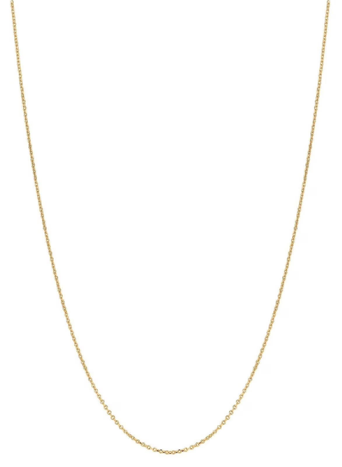 14k Yellow Gold Cable Link Chain Necklace 0.8 Mm 20 Inches Y128
