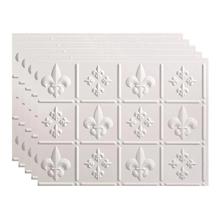 18in x 24in Gloss White Backsplash Panel (5 Pack) S278051