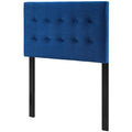 Navy Blue Velvet Tufted Twin Size Headboard Y533