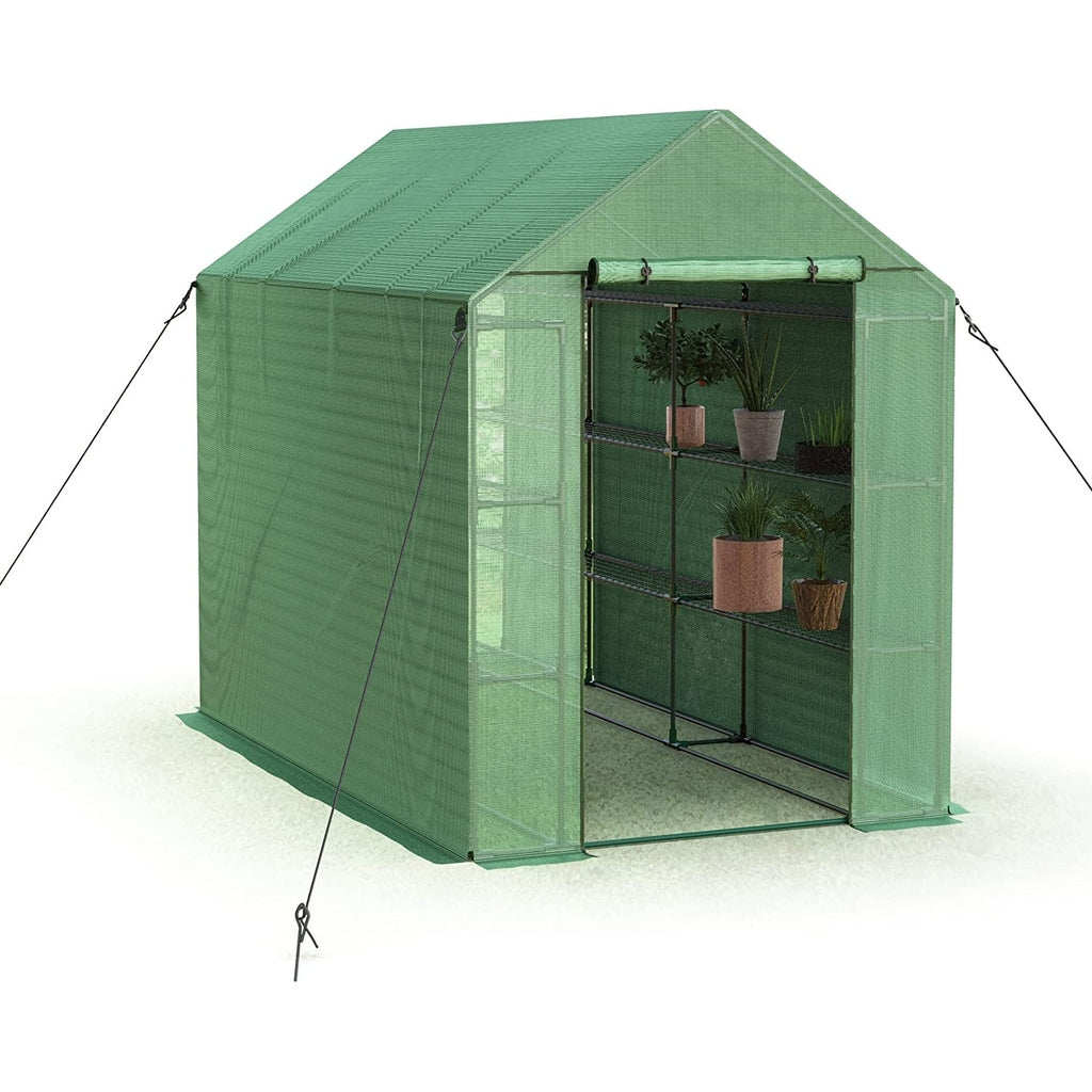 8 FT Pop-up Walk-in Greenhouse with Shelves B804325