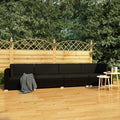 Black Poly Rattan Patio Sofa Set with Cushions Q108