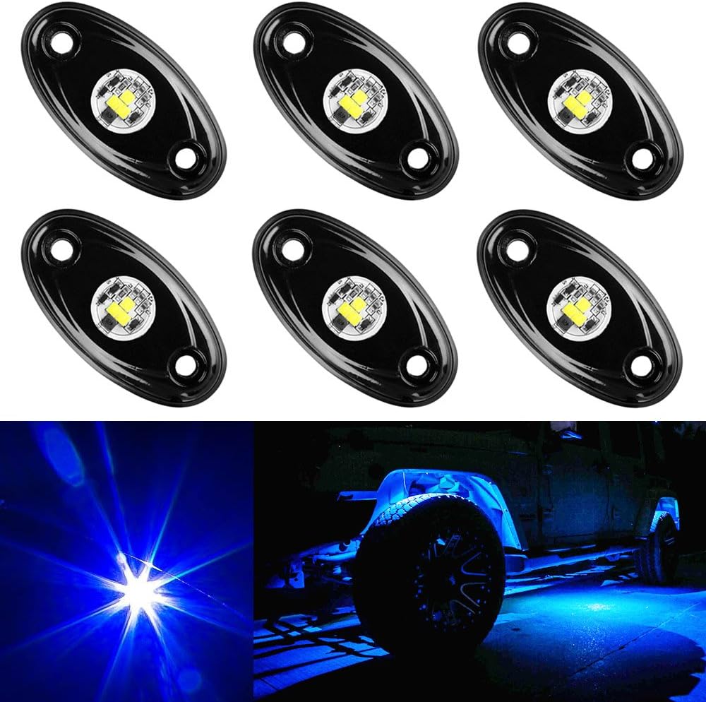 8 Pods Red LED Rock Lights Kit Waterproof Underglow for Jeep Off Road Trucks Car ATV SUV Vehicle Boat Pack of 2 V954270