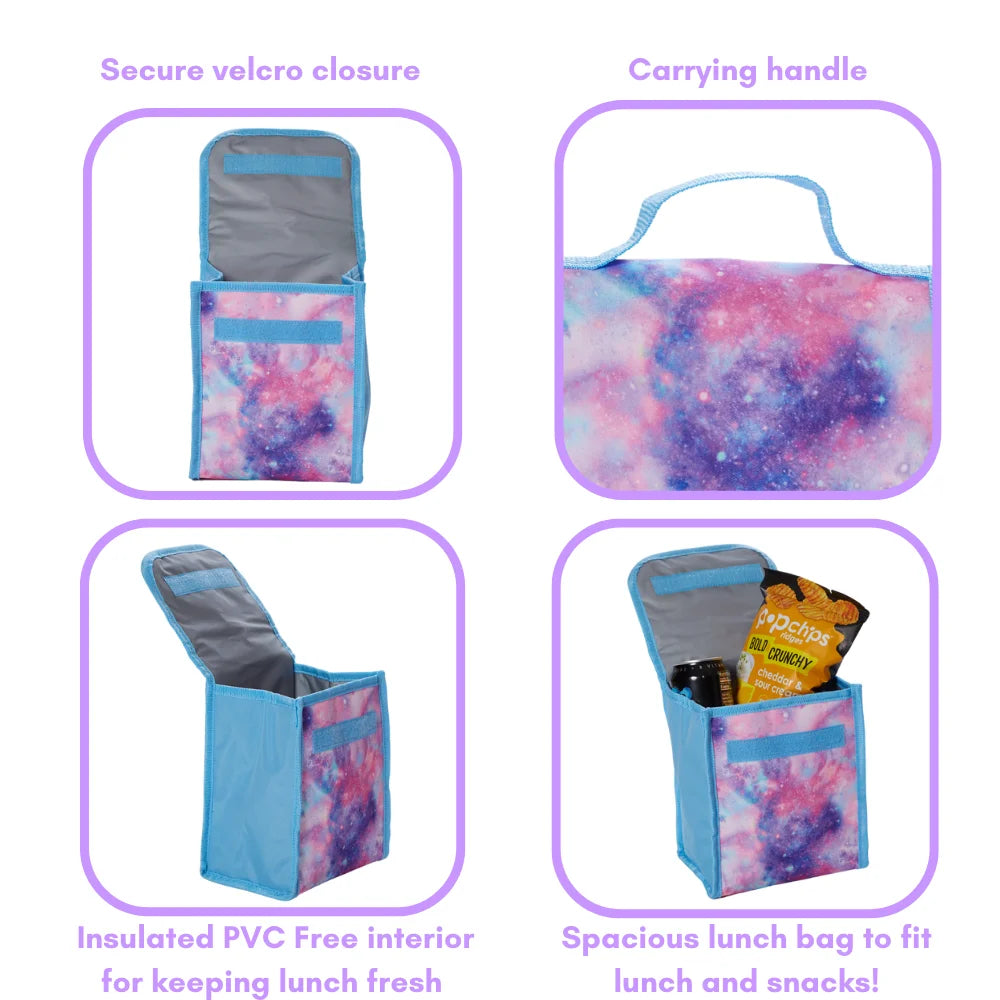 16 inch Light Pink 6 Piece Backpack Set with Lunch Box and Water Bottle U464