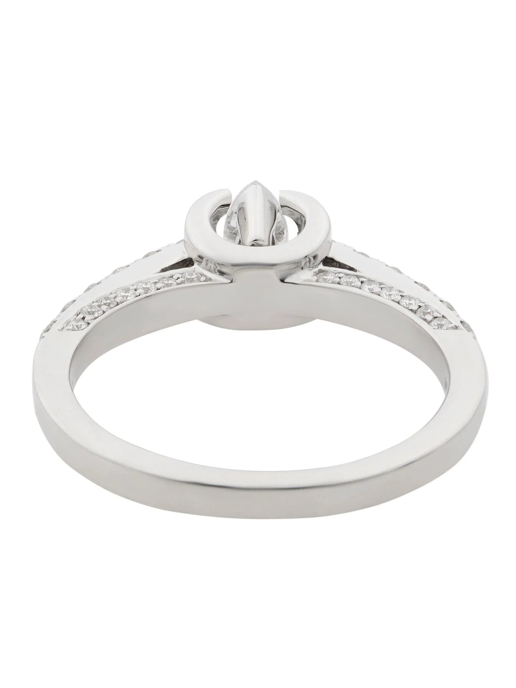 14K White Gold Diamond Accented Engagement Ring F794
