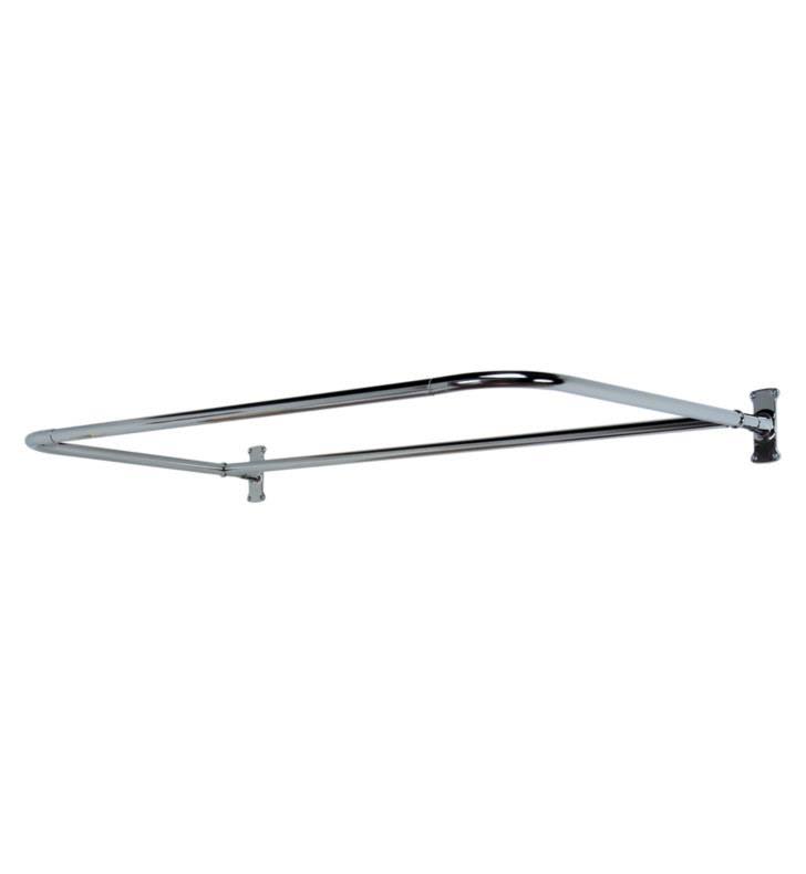 Polished Nickel D Shower Rod with Flanges P196