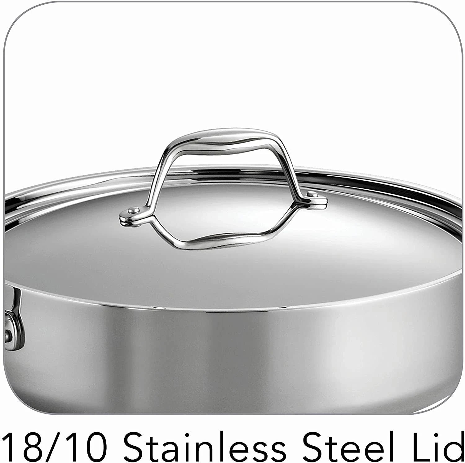 6-Quart Stainless Steel Covered Deep Saute Pan X893952