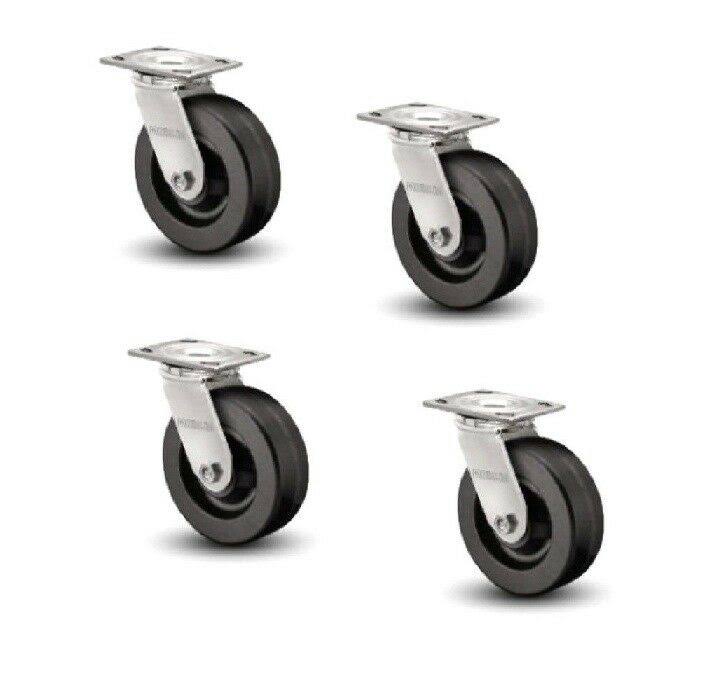 Set of 4 Heavy Duty Swivel Casters with Phenolic Wheel N757806