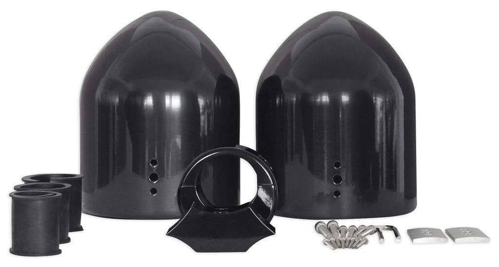 Dual 6.5" Black Aluminum Wakeboard Tower Speaker Pods with Cover S89366