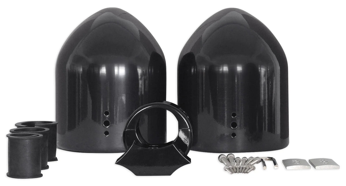 Dual 6.5" Black Aluminum Wakeboard Tower Speaker Pods with Cover S89366