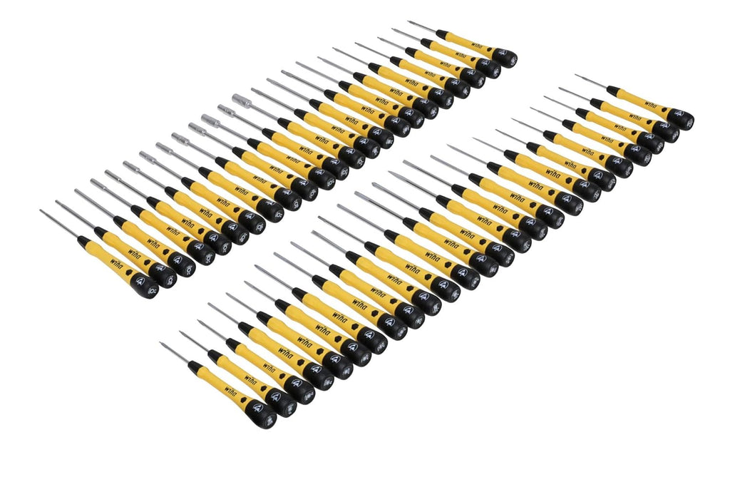 50 Piece ESD Safe Precision Screwdriver Set in Steel Rack F614