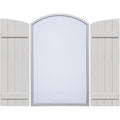 Rustic Faux Wood Shutters with Elliptical Arch Top M7734