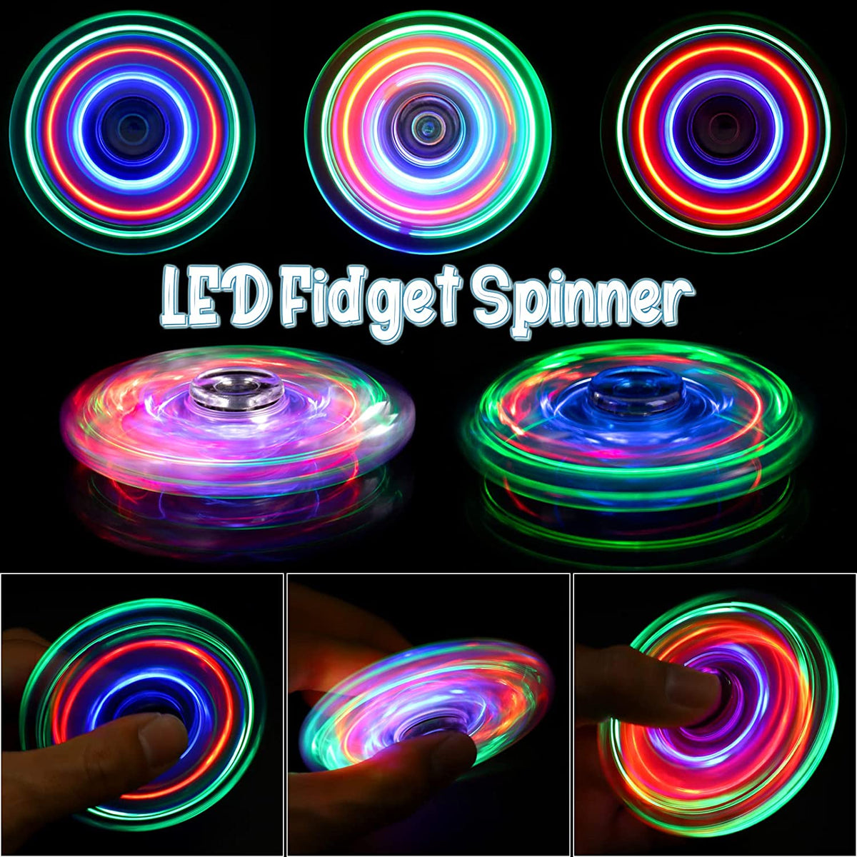 LED Light Up Fidget Spinners 2 Pack X1069