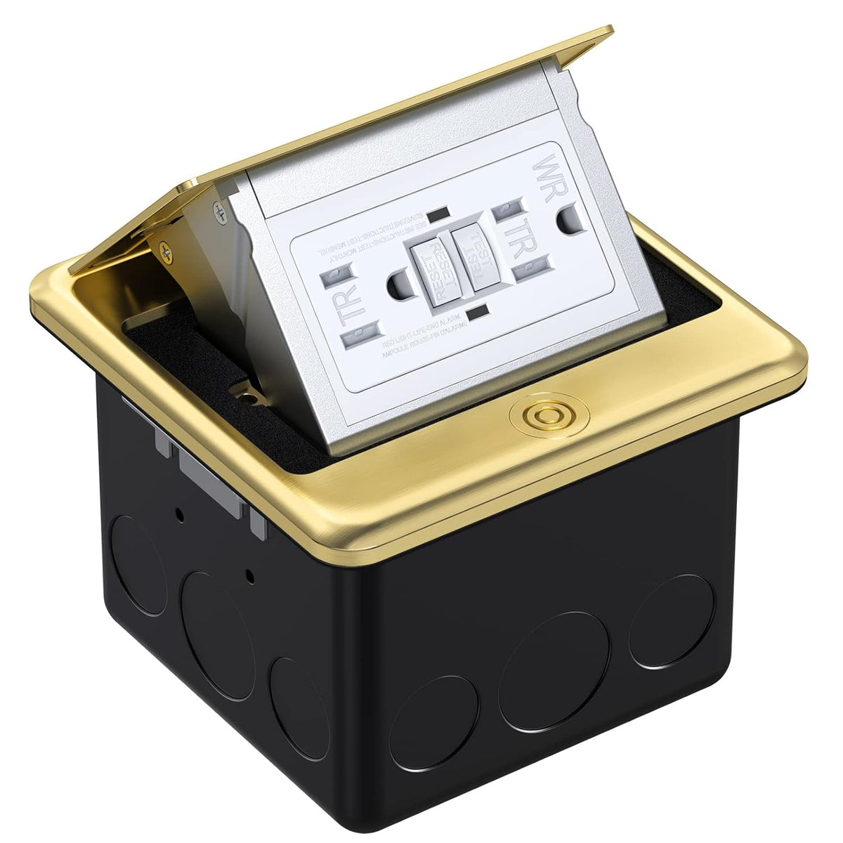 Brushed Nickel Pop Up Floor Outlet Covers Box with 20 Amp Stainless Steel GFCI Tamper Resistant Receptacle Outlet, Pack of 2 Z710