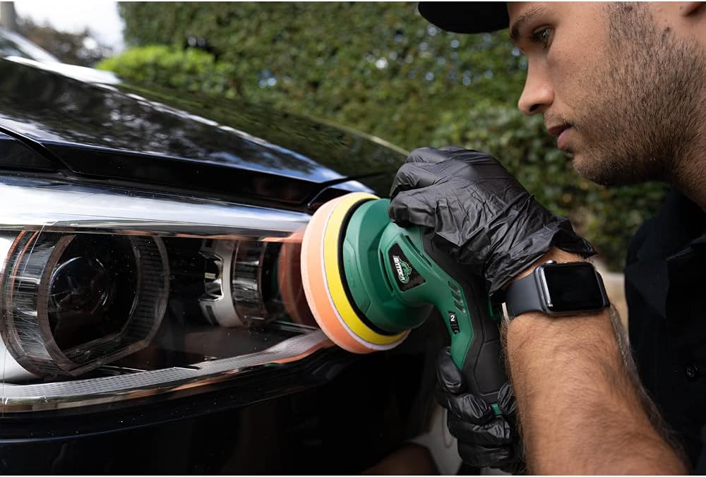 Cordless Car Buffer Polisher with 2pcs 12V Lithium Rechargeable Battery Brushless Polisher with Variable Speed, 2.0Ah Portable Buffer Kit D293535