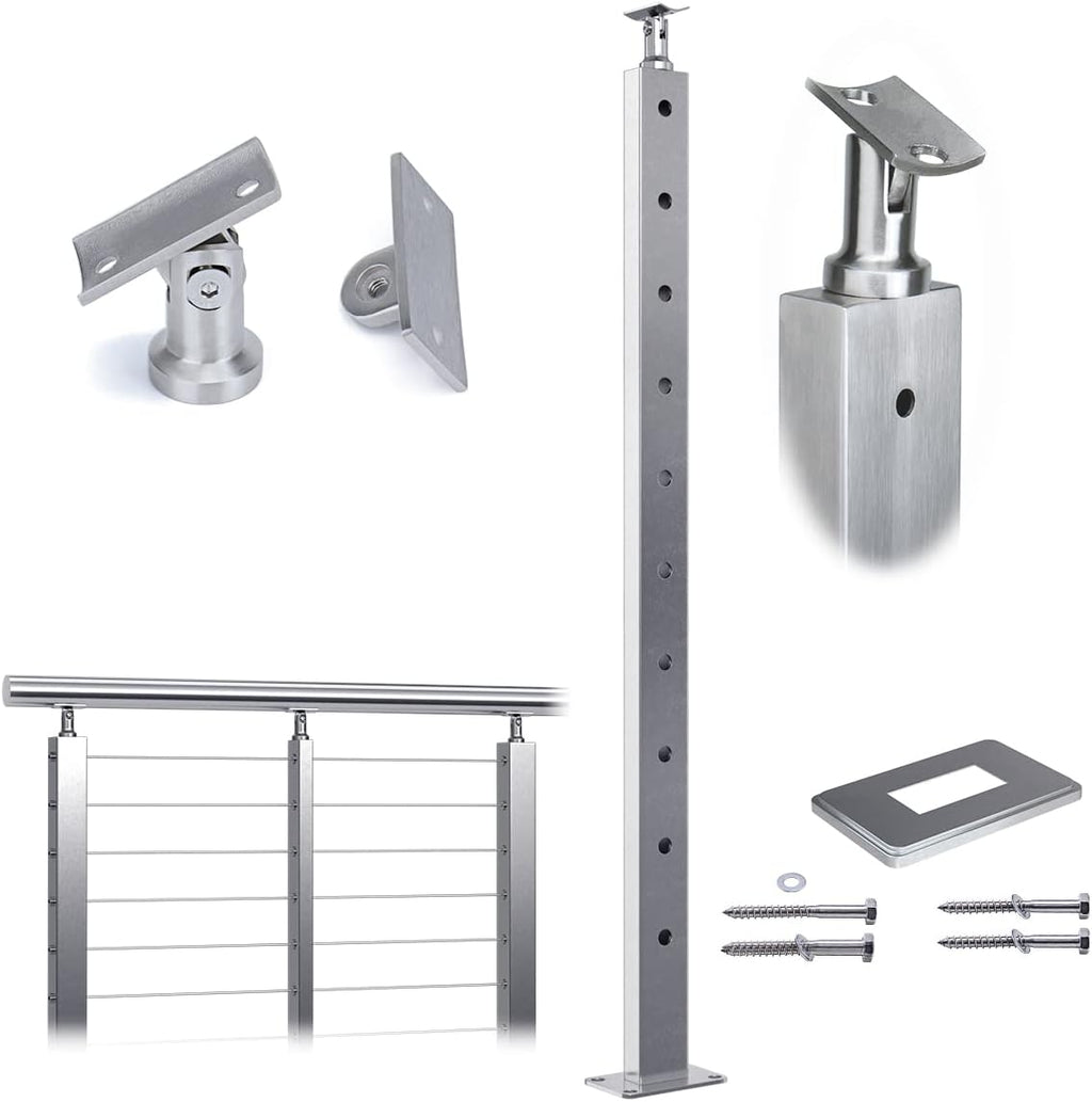 36x1x2 Stainless Steel Brushed Pre-Drilled Post N500