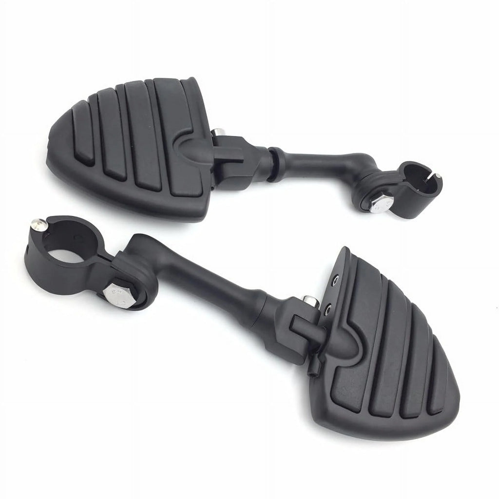 Black Peg Mounting Kit with U Shape Foot Peg Footrest for 1.5 Inch Front Engine Guard Frame Tube P2629