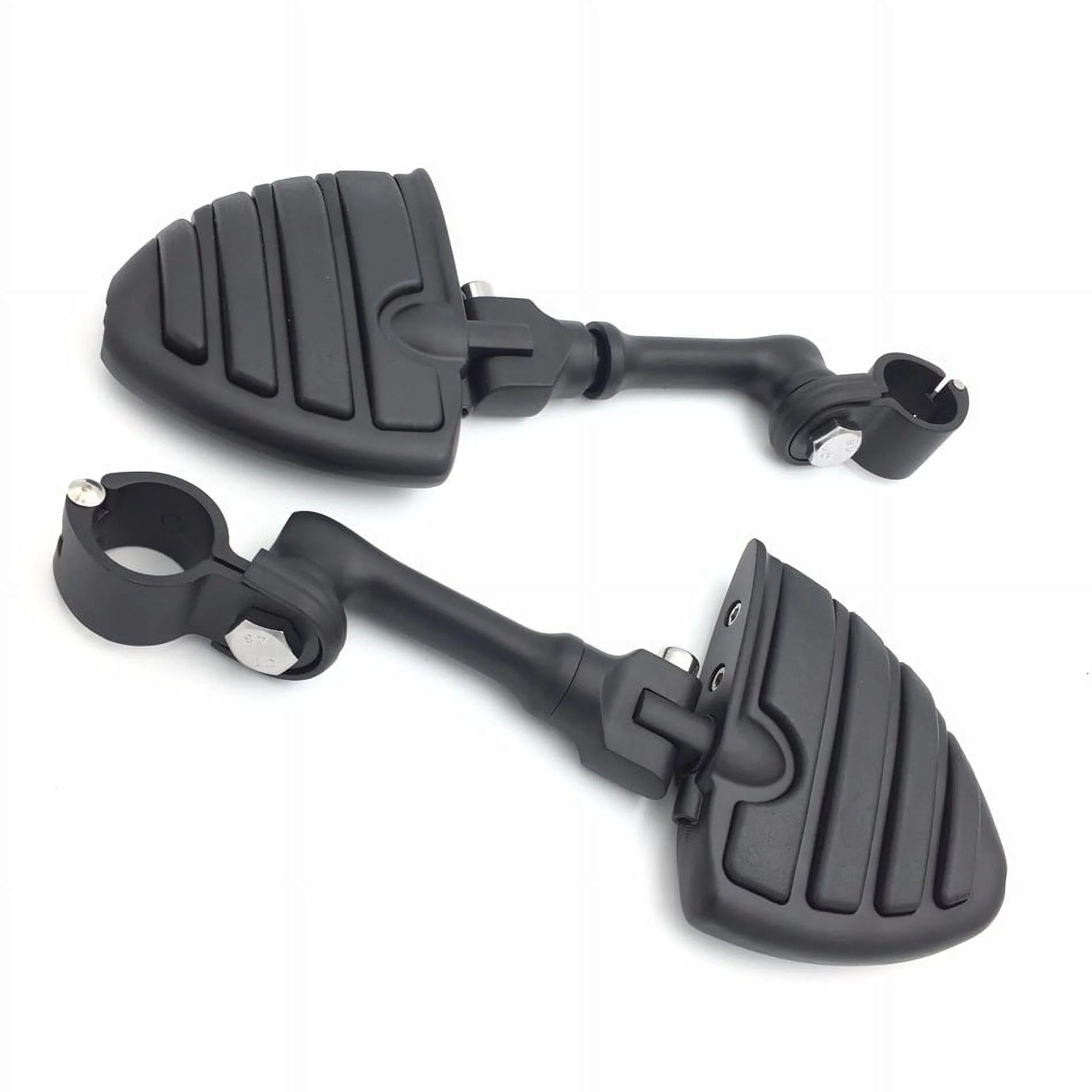 Black Peg Mounting Kit with U Shape Foot Peg Footrest for 1.5 Inch Front Engine Guard Frame Tube P2629