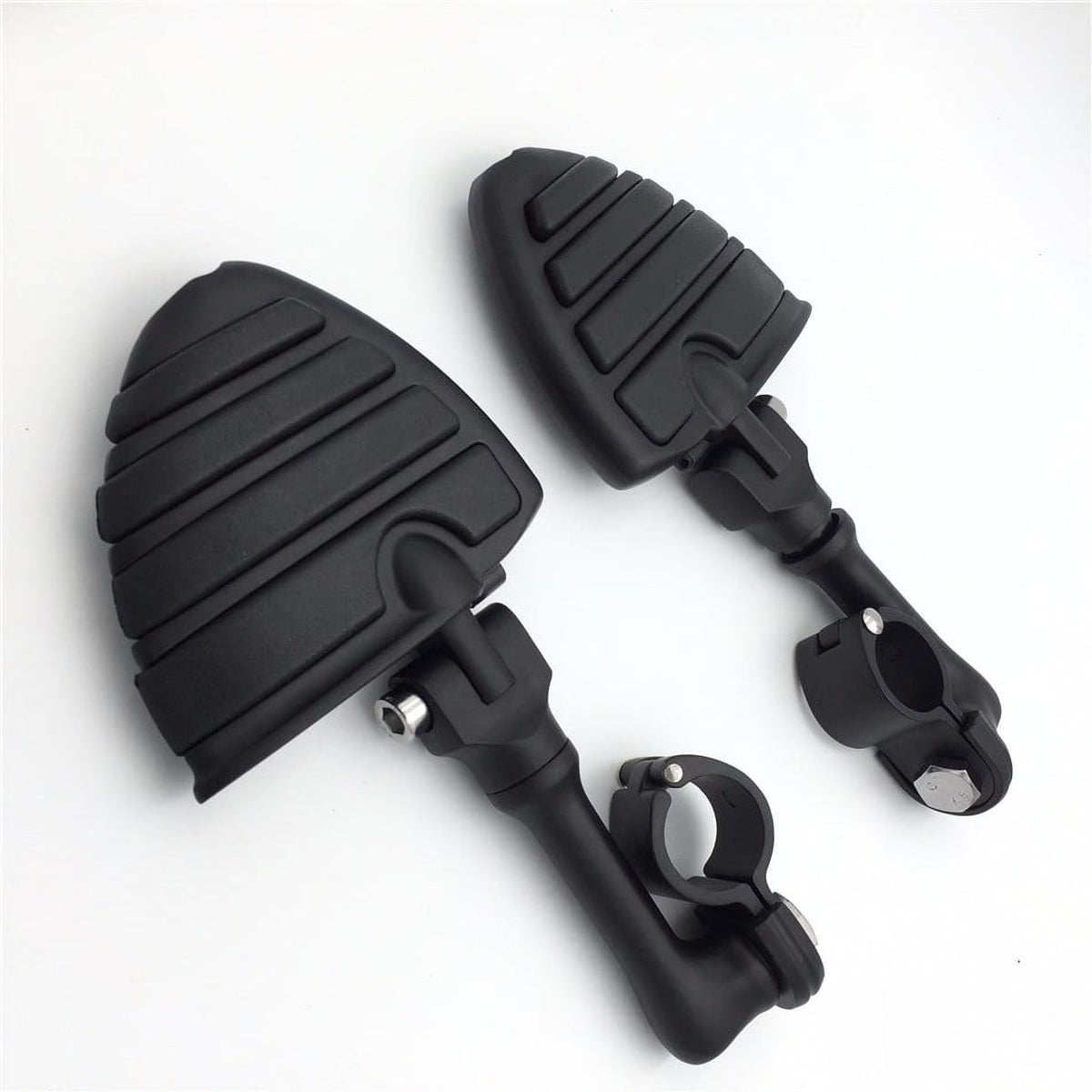 Black Peg Mounting Kit with U Shape Foot Peg Footrest for 1.5 Inch Front Engine Guard Frame Tube P2629