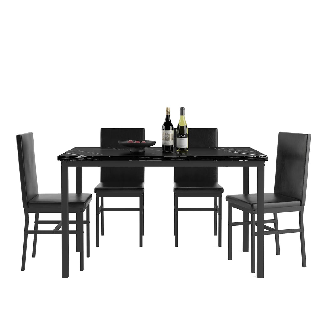 5 Piece Black Dining Table and Chairs Set R746432