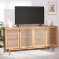 4 Door 2 Shelf Media Stand Oak Q157582