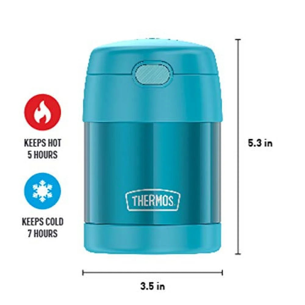 Teal 10 Ounce Stainless Steel Vacuum Insulated Kids Food Jar with Folding Spoon S88619