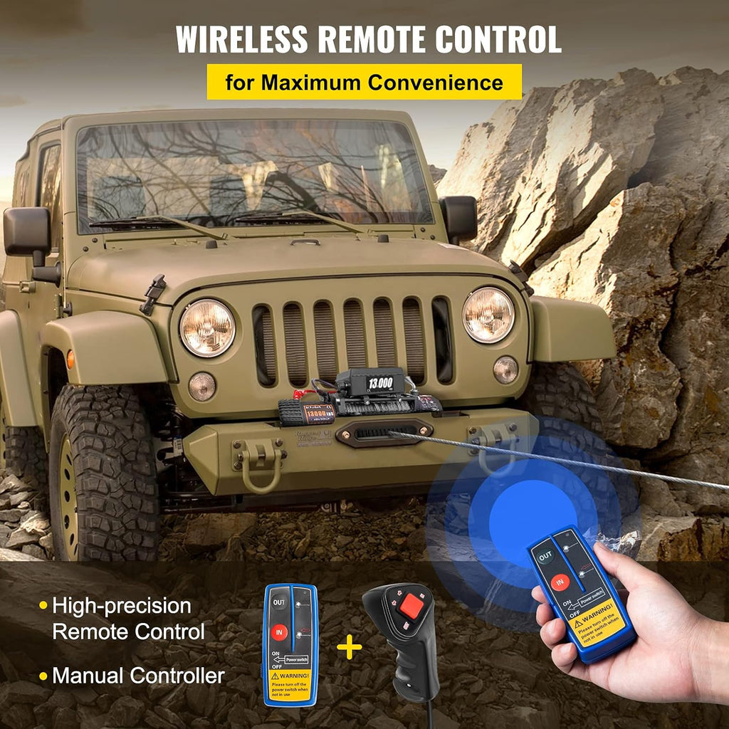13000lb 12V Electric Winch with Wireless Remote Control W704