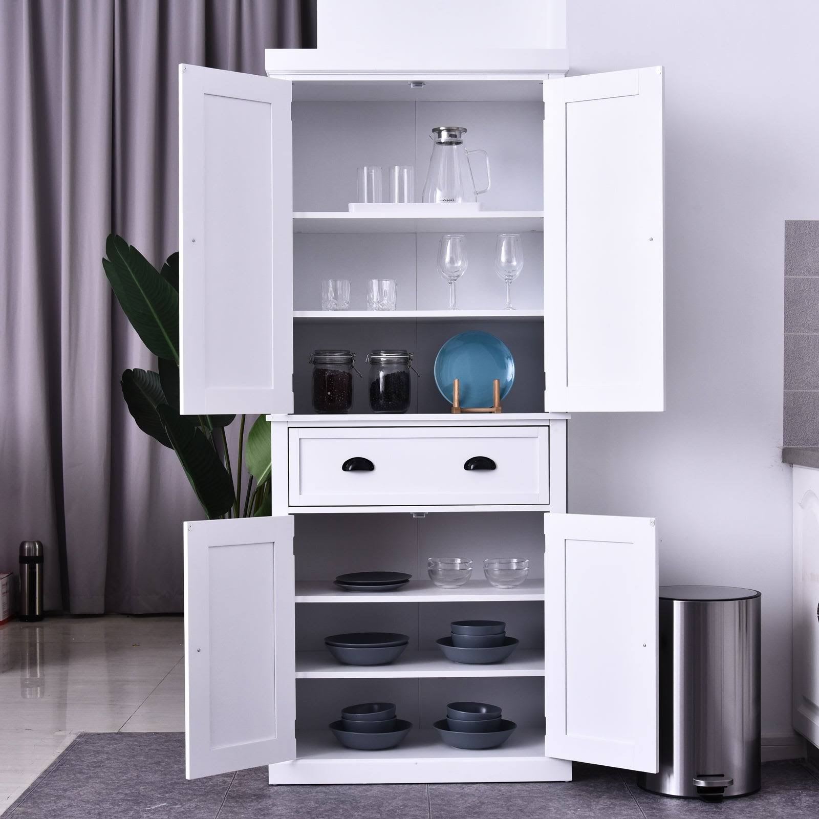 Black Freestanding Kitchen Pantry Cabinet B734133