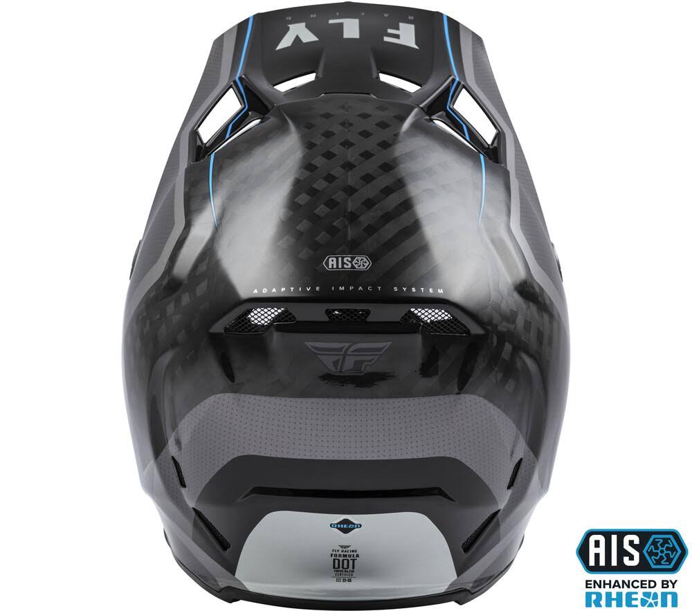 Black/Grey/Blue Carbon Fiber Motorcycle Helmet U56358