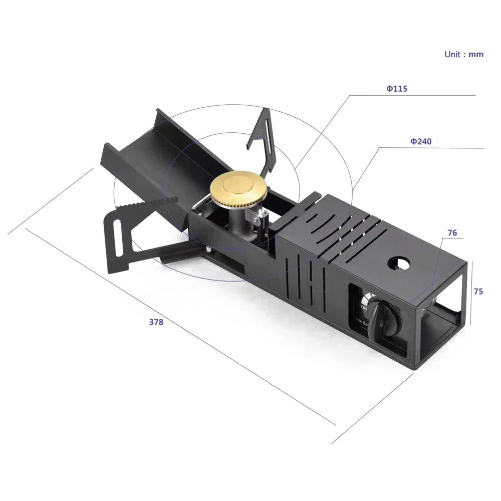 Portable Folding Camping Butane Cassette with Piezoelectric Ignition M675