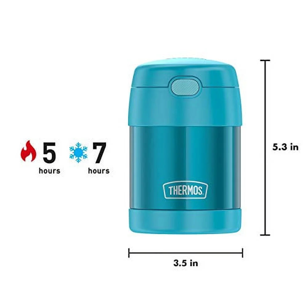 Teal 10 Ounce Stainless Steel Vacuum Insulated Kids Food Jar with Folding Spoon S88619