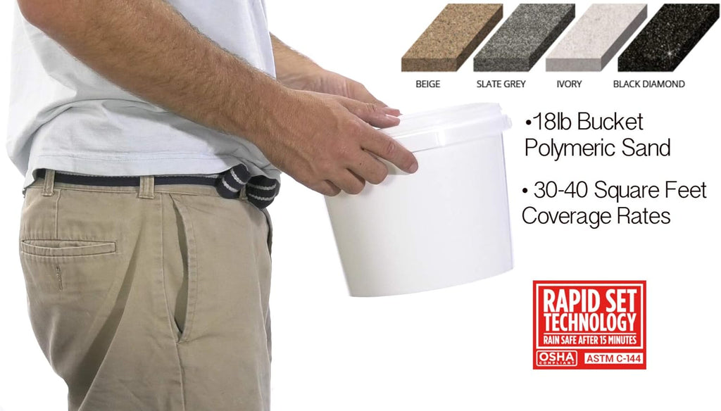 Grey Polymeric Sand for Pavers, 18lbs Pack of 2 R197