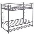 Twin Over Twin Bunk Bed with Storage, Gray U7874