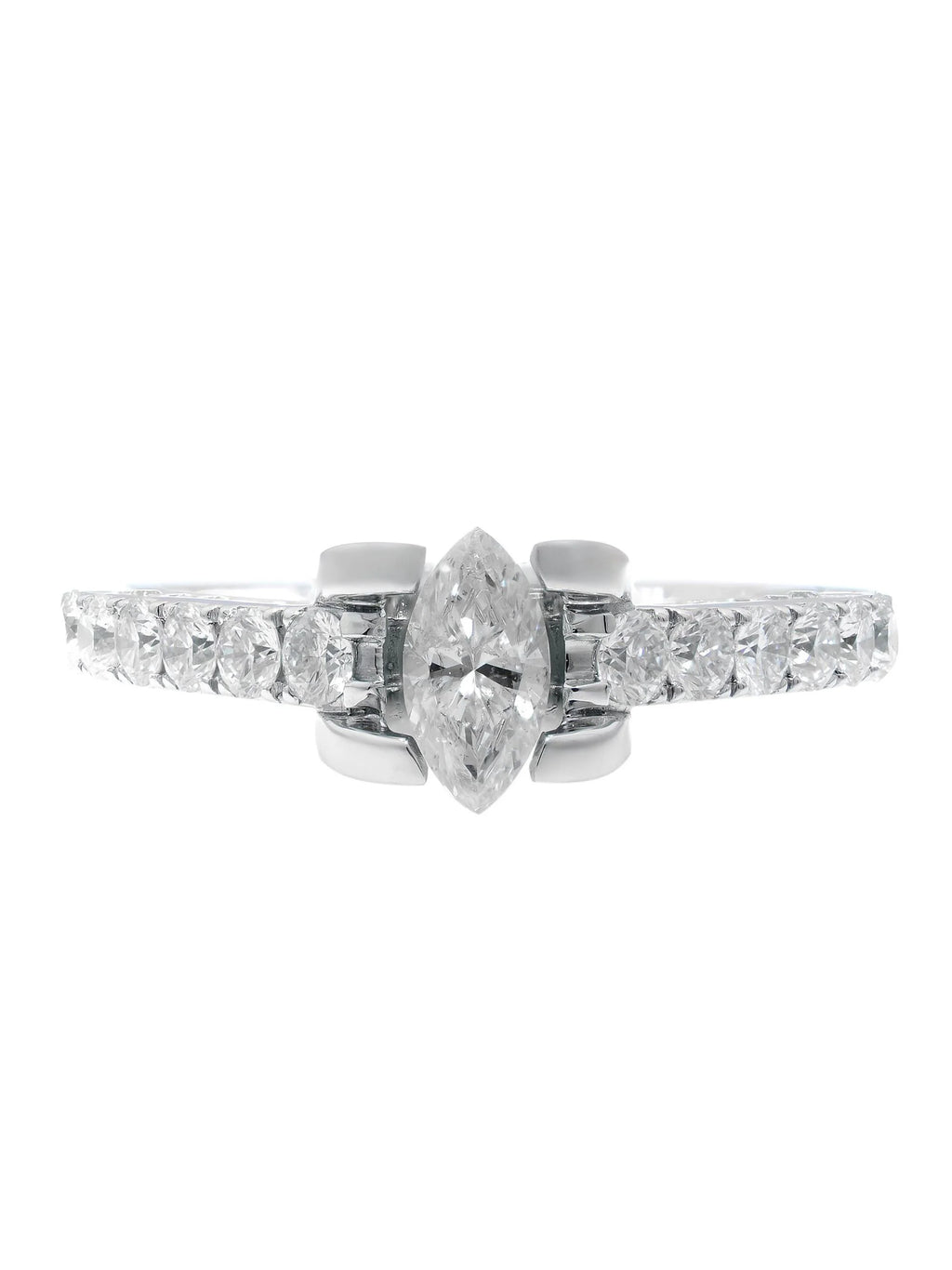 14K White Gold Diamond Accented Engagement Ring F794