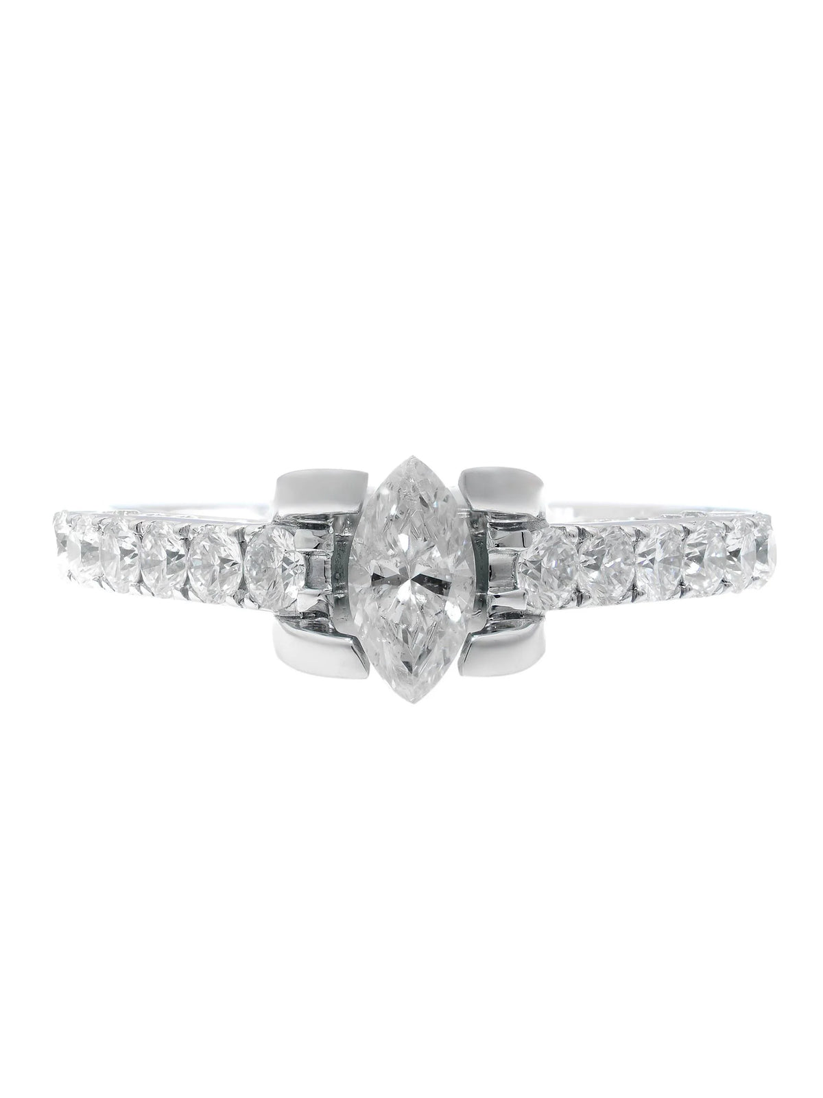 14K White Gold Diamond Accented Engagement Ring F794