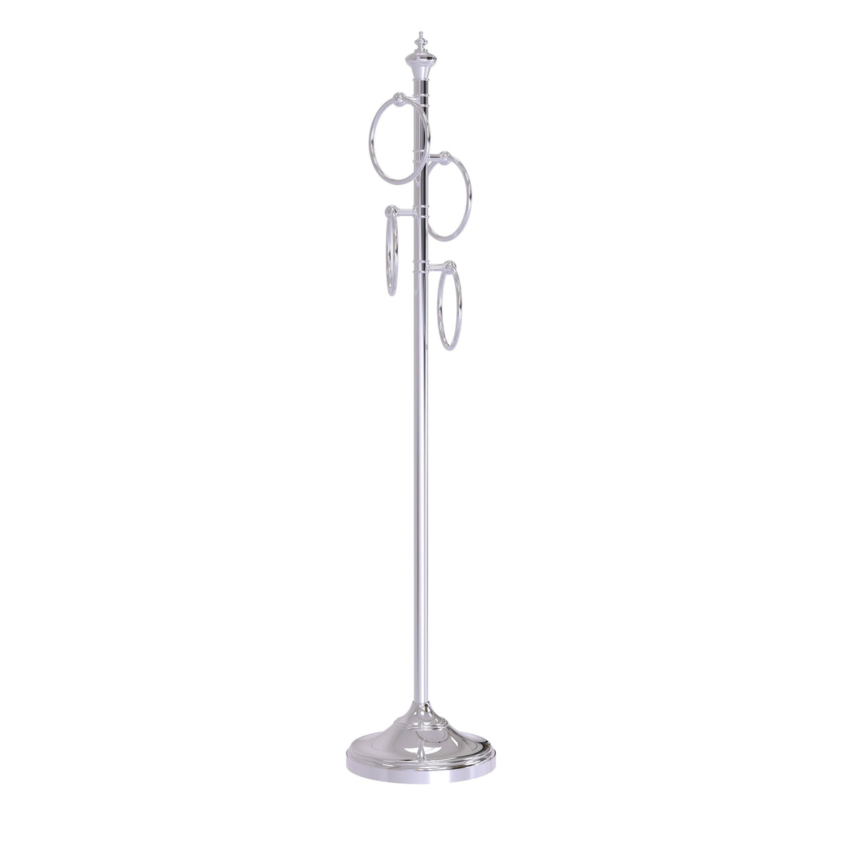 Polished Chrome Floor Standing Towel Ring Stand O933