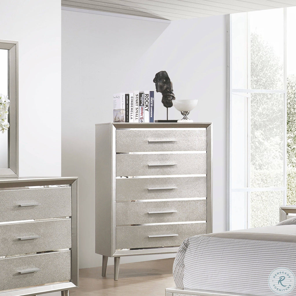 Metallic Sterling 5-Drawer Chest E377