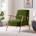 Olive Velvet Armchair with Gold Frame N644960