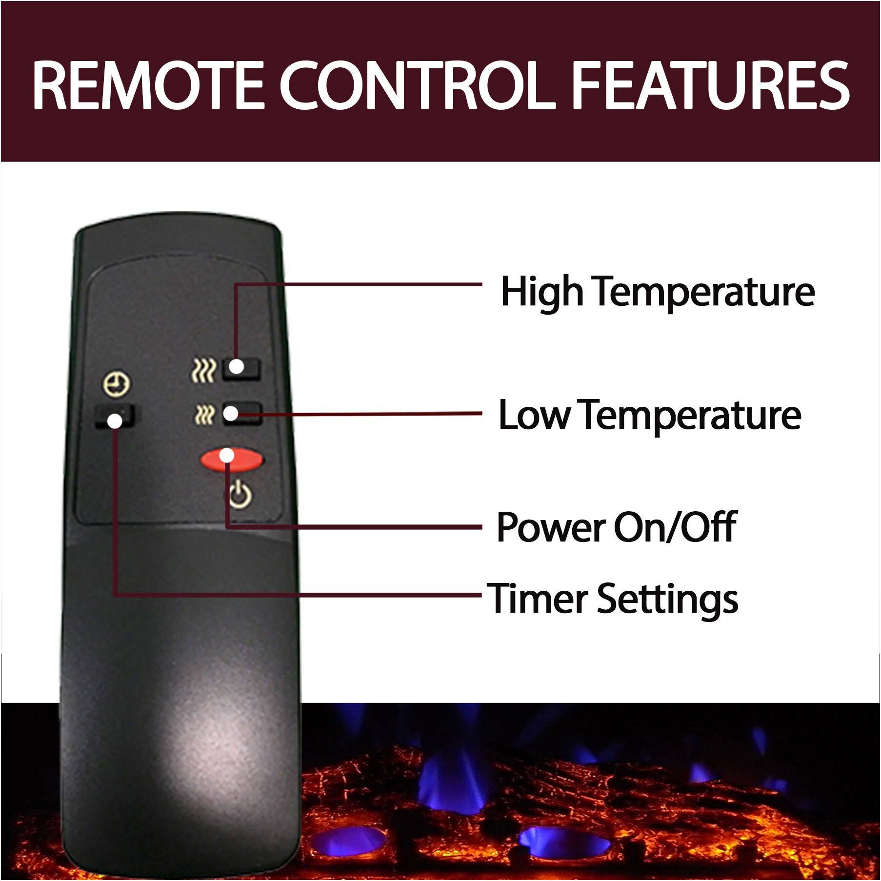 Dark Coffee Electric Fireplace Mantel with Deep Log Insert Y970