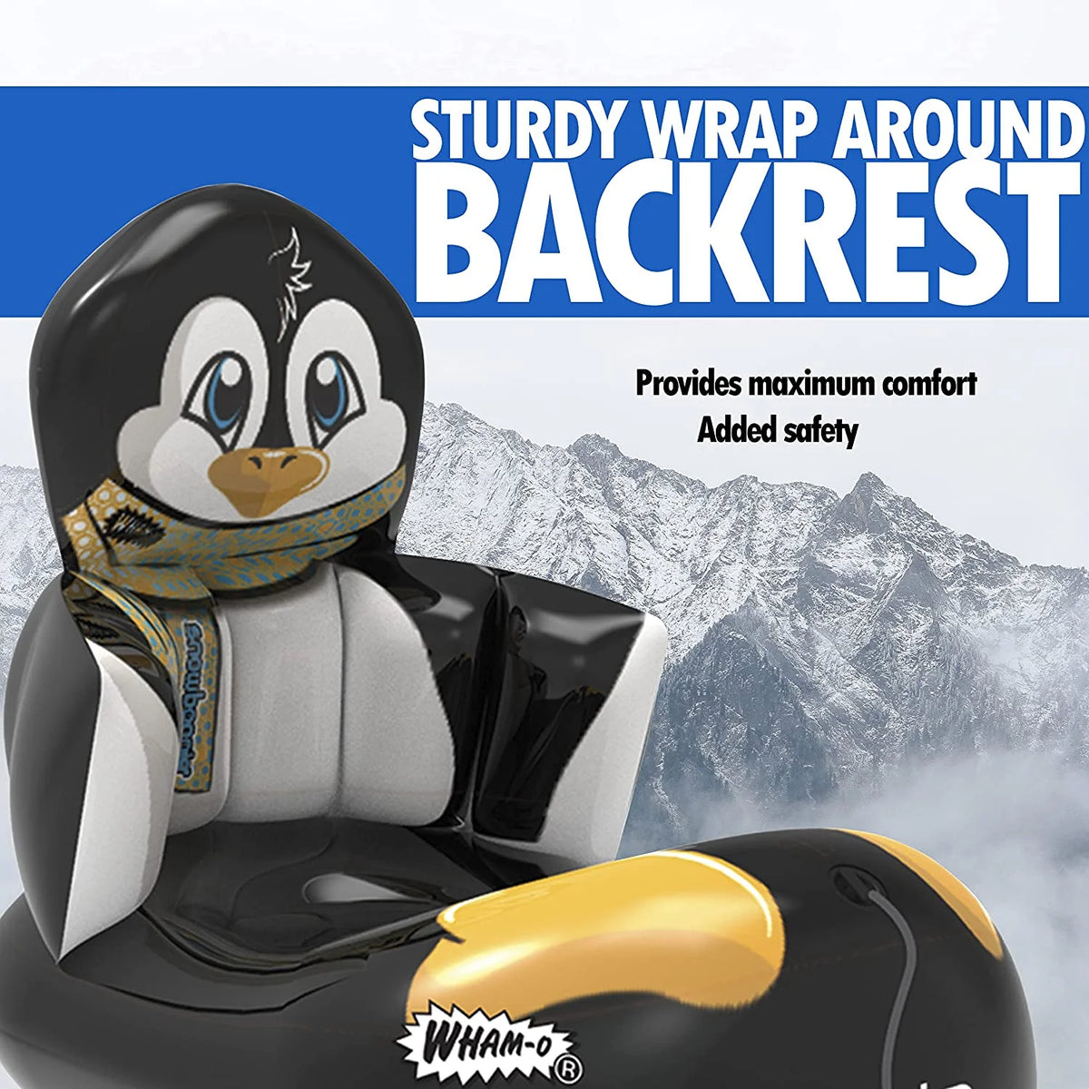 Inflatable Snow Sled 33 In. Single Rider with Soft Handles (black) K881