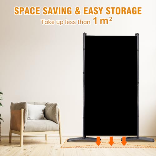 Grey 3 Panel Folding Room Divider Screen with Metal Frame Q13479