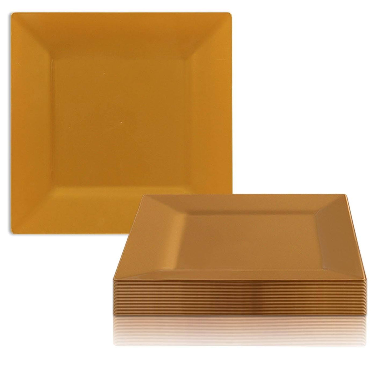 Solid Square Gold Plastic Cake Plates V346443
