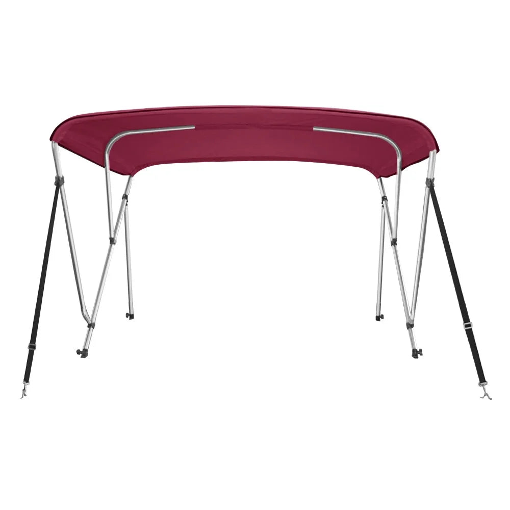 Burgundy 3 Bow Bimini Top Boat Cover 46" High 79"-84" Wide 6' L with Rear Poles J80014