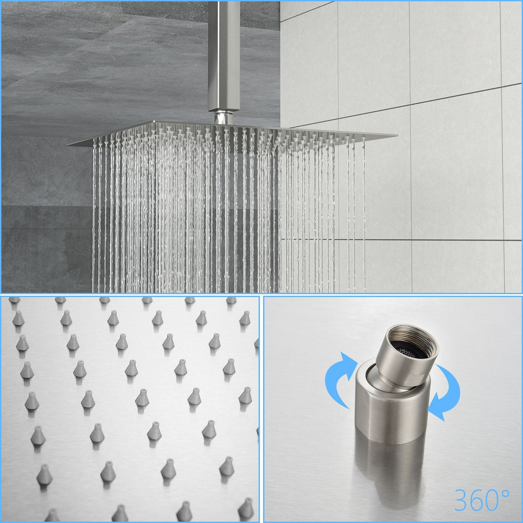 16" Rain Showerhead Shower System with Slide Bar I709796