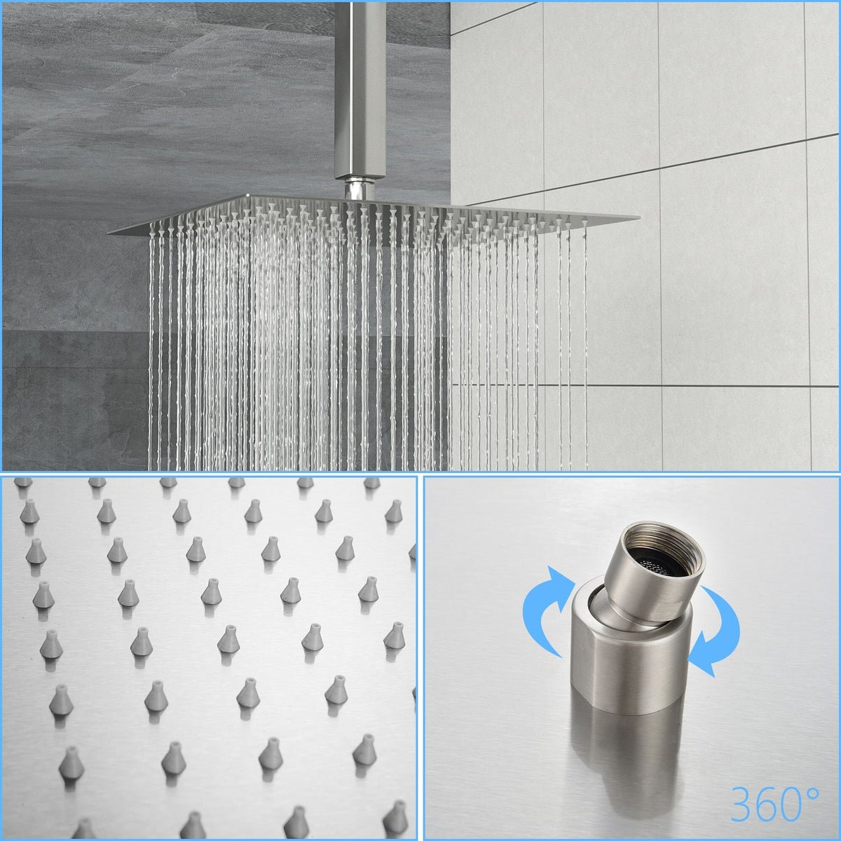 16" Rain Showerhead Shower System with Slide Bar I709796