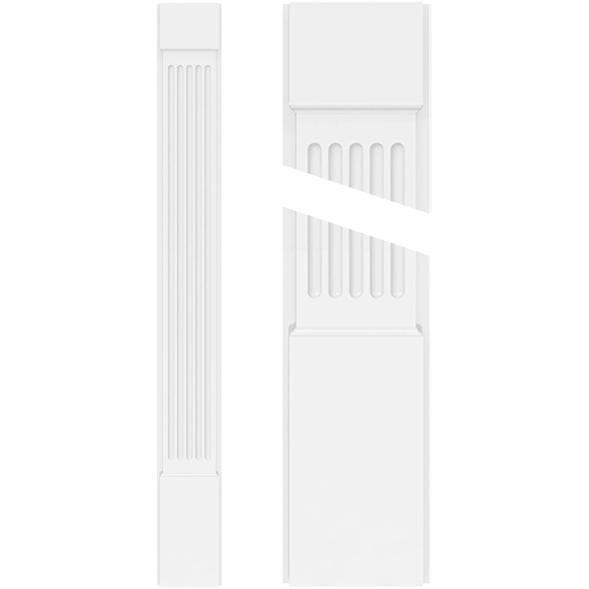 Fluted PVC Pilaster with Capital and Base (Pair) X756144