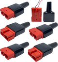 50A Anderson Connector with Dust Cable Sheath Cover, Red 6 pcs T53550